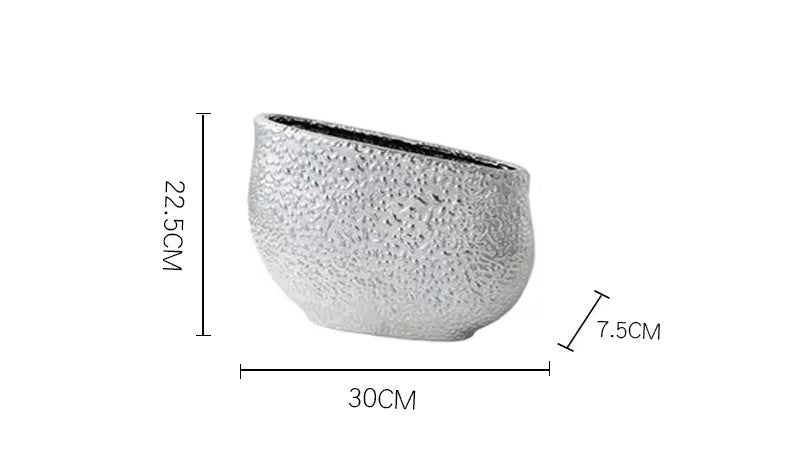 Silver Glanular Ceramic Vase