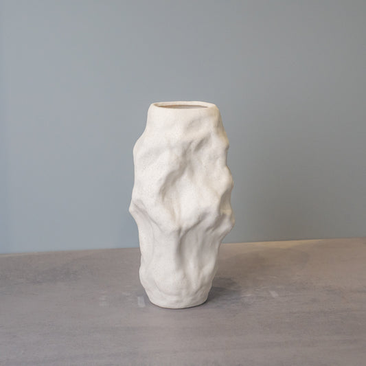 Irregular White Ceramic Vase