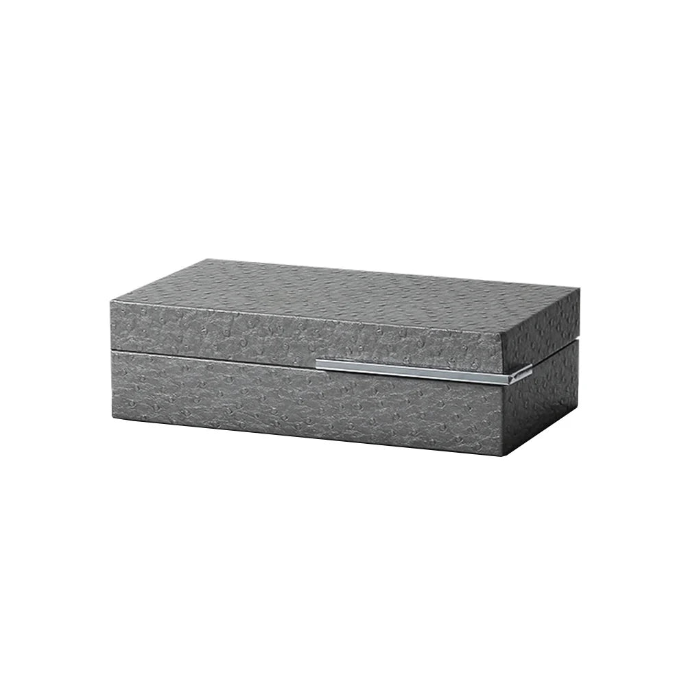 Dark Grey Leather Patterned Jewelry Box