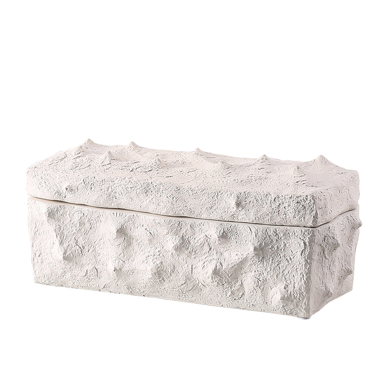 White Stone Effect Resin Box