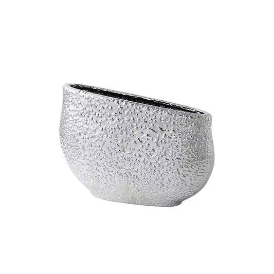 Silver Glanular Ceramic Vase