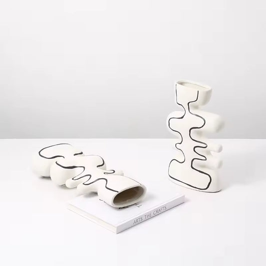 Hand-Painted Ceramic Wave Bottle