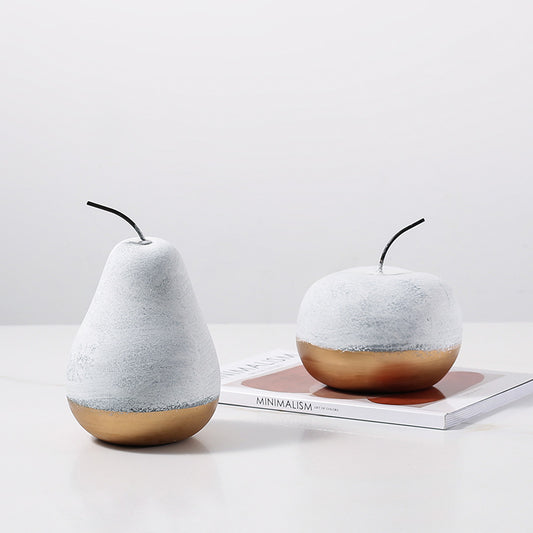 Golden Pear & Golden Apple Decorative Set