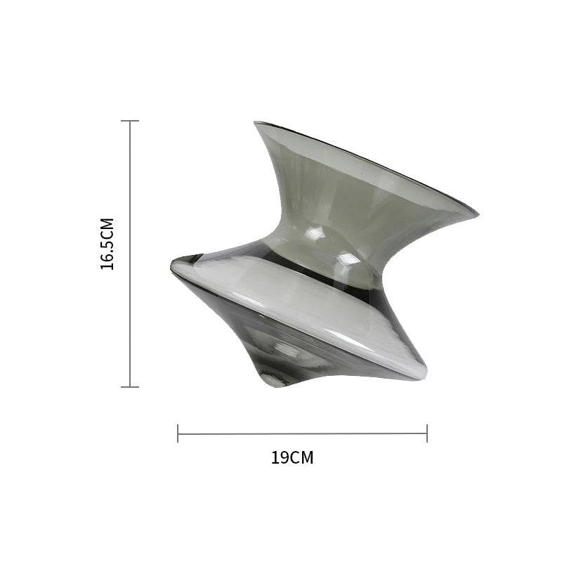 Grey Glass Spin Top Decoration