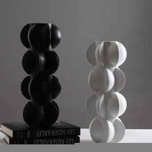 White Circle Resin Vase