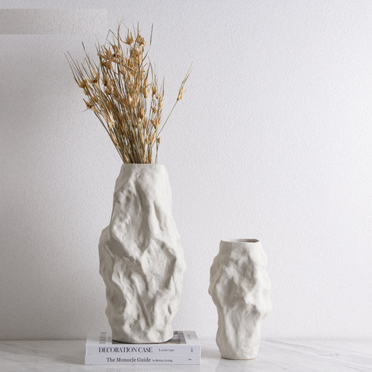 Irregular White Ceramic Vase