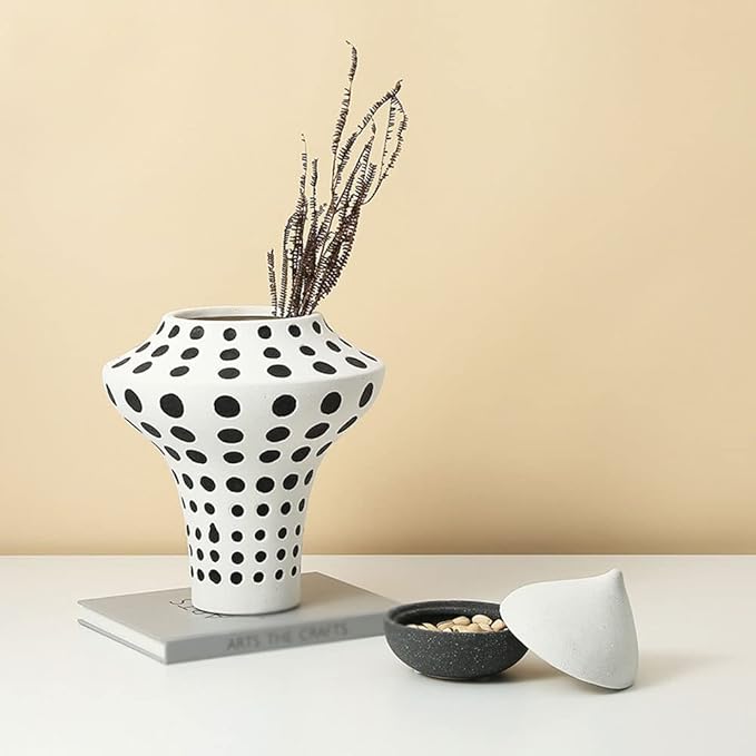 Hand Drawn Polka Dot Vase