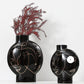 White & Black Hand-Painted Ceramic Vase