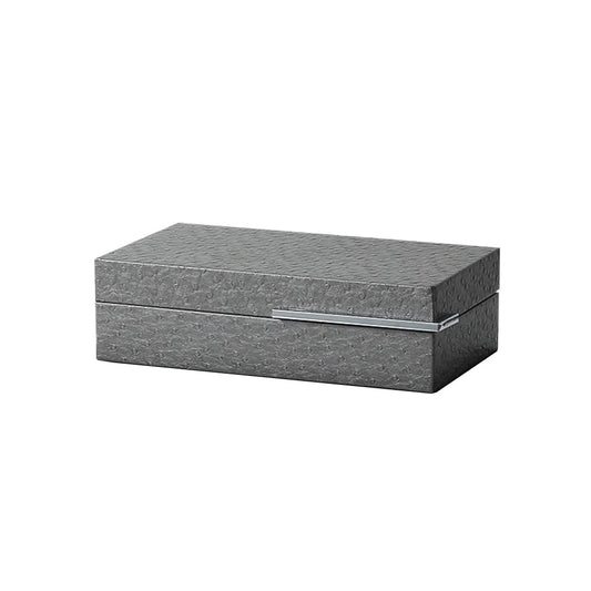 Dark Grey Leather Patterned Jewelry Box