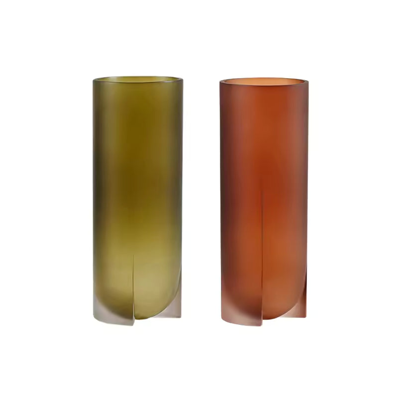 Transparent Resin Vase – Brown & Green