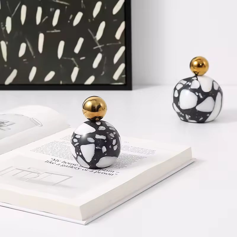 White & Black Double Ball Ornament