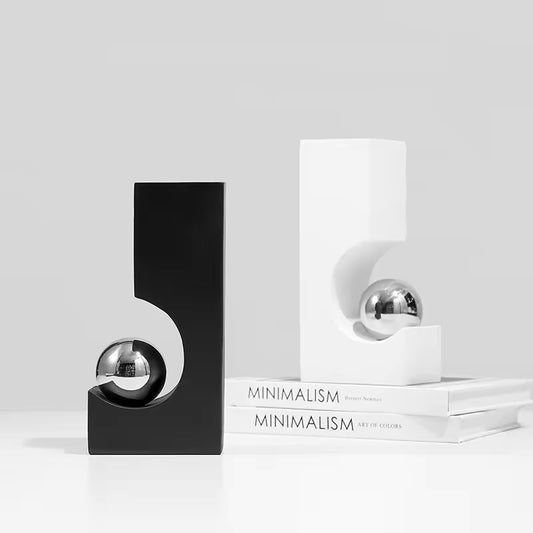 White & Black  L- Shaped Decor