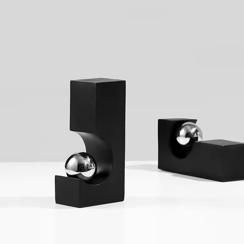 White & Black  L- Shaped Decor