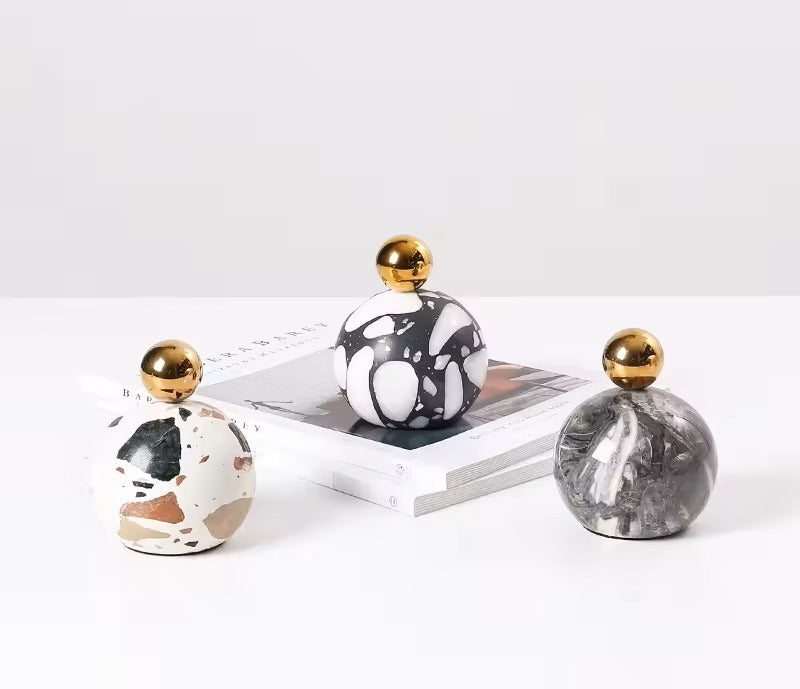 White & Black Double Ball Ornament