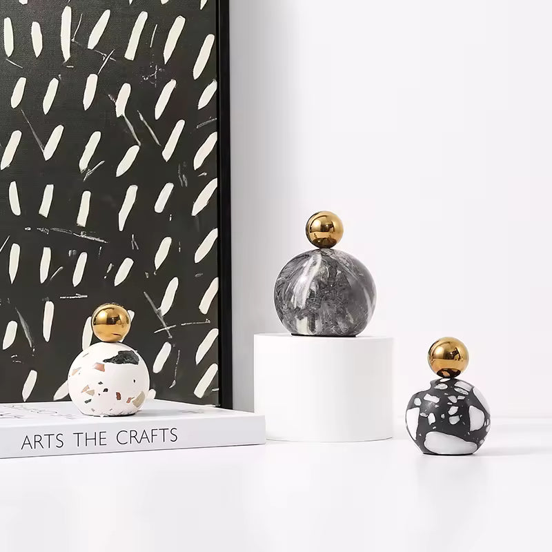 White & Black Double Ball Ornament