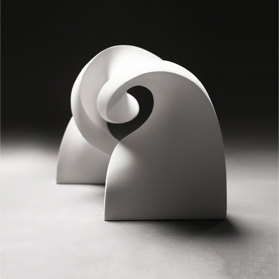 Rotating ribbon white & Black