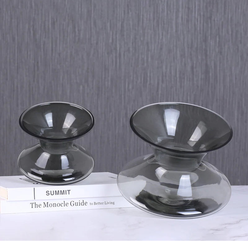 Grey Glass Spin Top Decoration