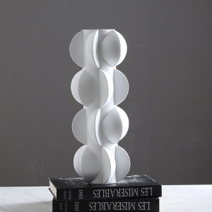 White Circle Resin Vase